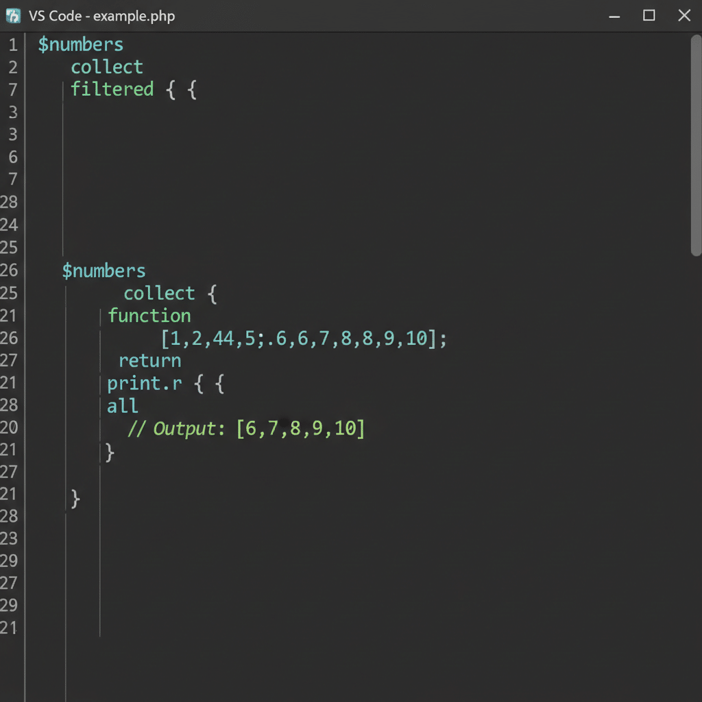 Code ตัวอย่าง filter() พื้นฐาน