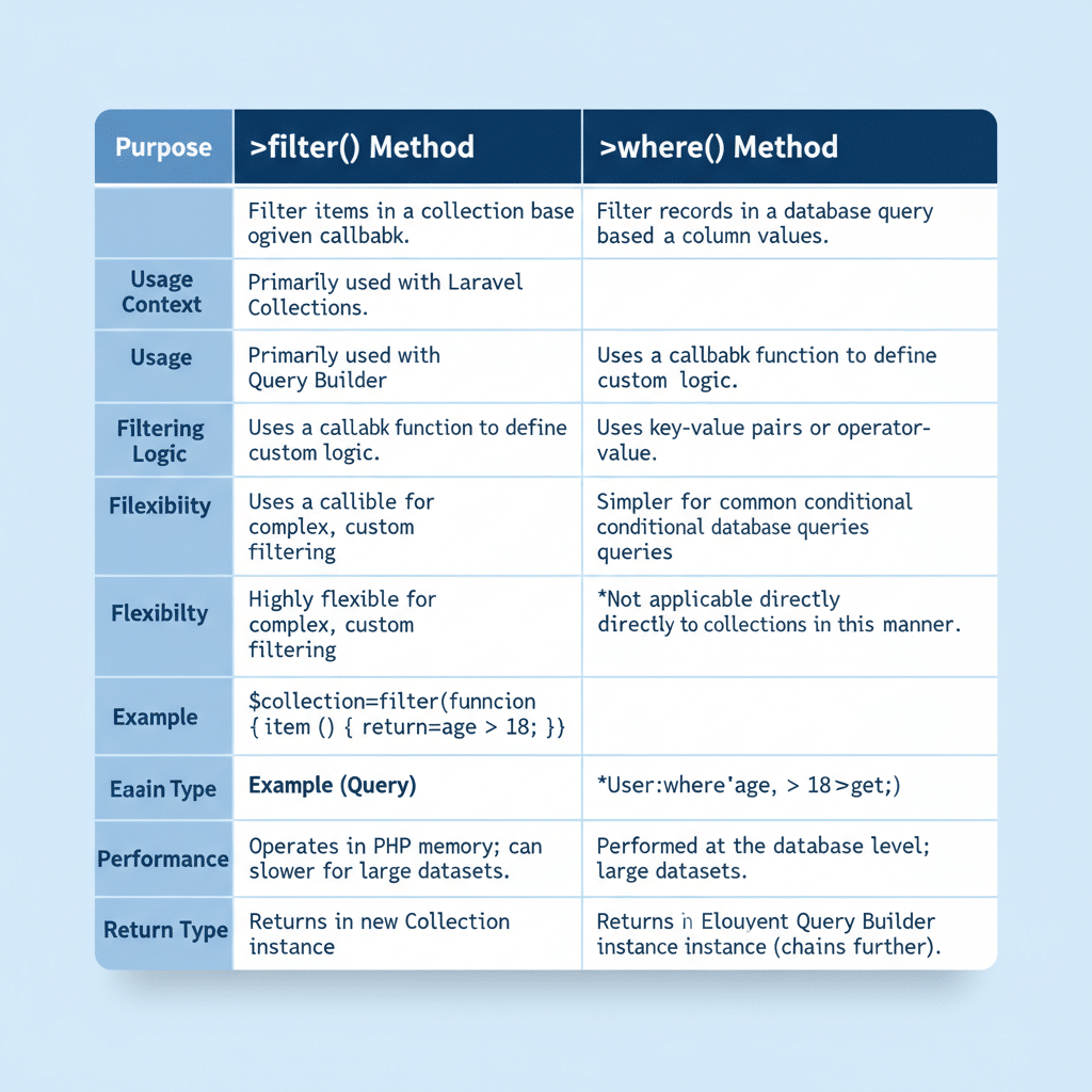 เปรียบเทียบ filter() vs where()