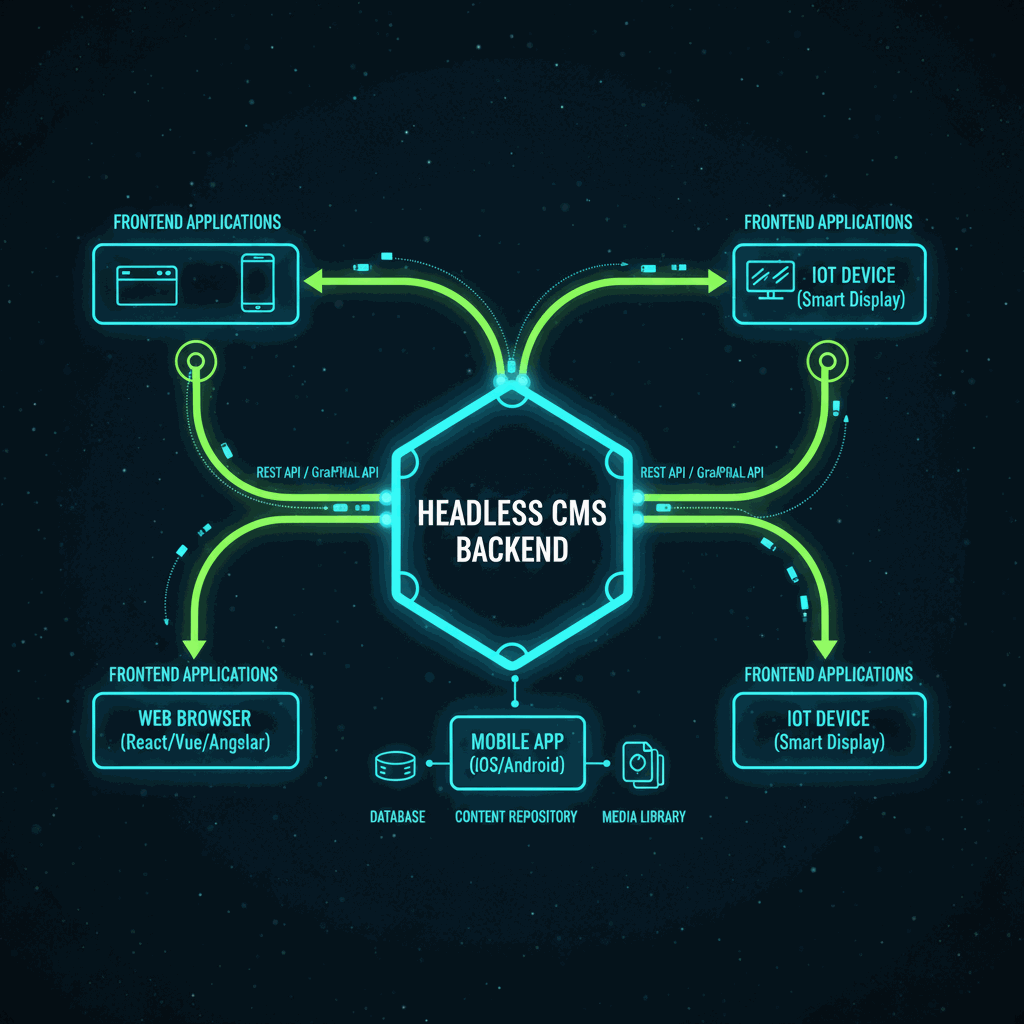 Headless CMS Architecture Diagram Strapi API