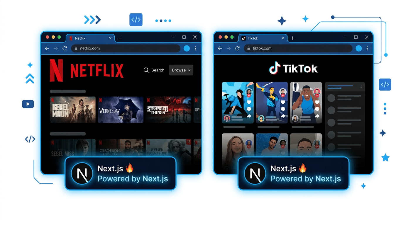 Next.js ถูกใช้โดยบริษัทเทคโนโลยีชั้นนำอย่าง Netflix และ TikTok