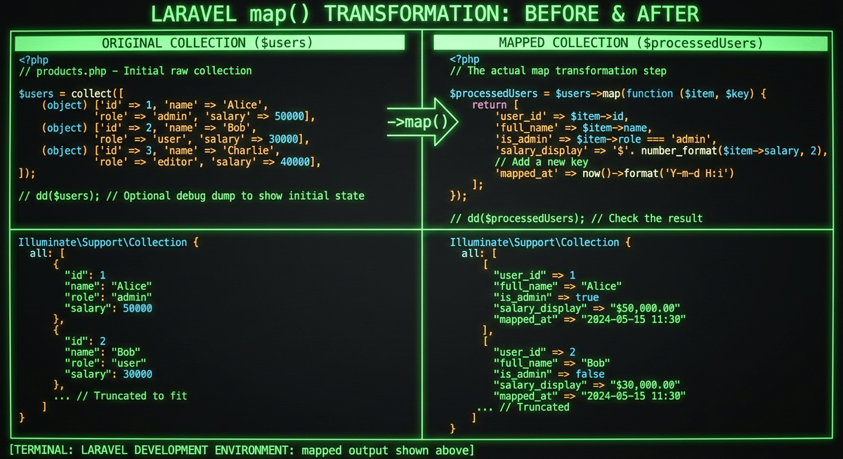 API response transformation using map()